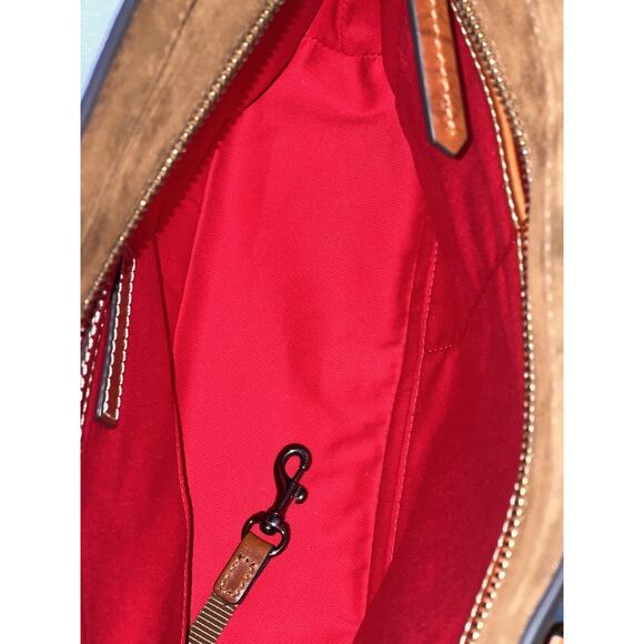 Dooney & Bourke Suede Shopper Amber bag Shoulder Bag caramel A384646 - Picture 7 of 7